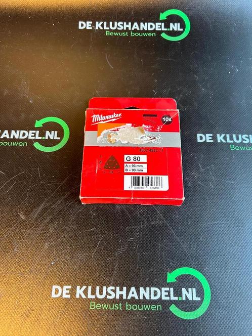 Milwaukee Schuurpapier 93x93mm- 10 stuks - P80, Doe-het-zelf en Verbouw, Gereedschap | Machine-onderdelen en Toebehoren, Ophalen of Verzenden