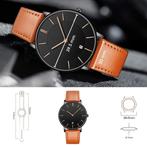 Tyme Oslo Heren Horloge 39.5mm - Zwart/Bruin - Horloges voor, Ophalen of Verzenden, Nieuw