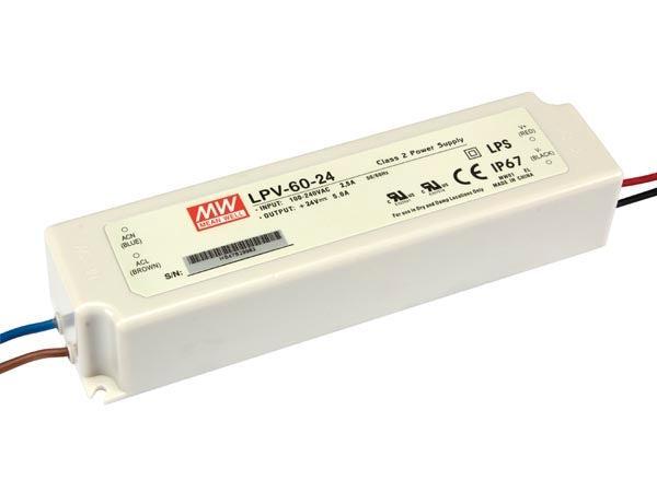LED driver IP67 transformator 24v 2,5A VDC 60W - 1 Uitgang, Doe-het-zelf en Verbouw, Elektra en Kabels, Ophalen of Verzenden