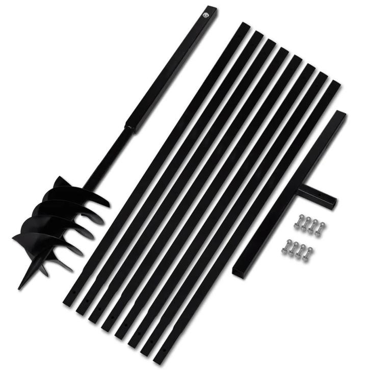 vidaXL Grondboor met handvat 180 mm en verlengstukken 9 m, Tuin en Terras, Hand-tuingereedschap, Nieuw, Verzenden