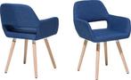 2dekans | CHICAGO - Eetkamerstoel - Marineblauw - Polyester, Huis en Inrichting, Stoelen, Ophalen of Verzenden, Zo goed als nieuw