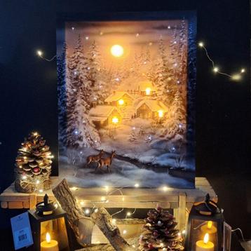 Kerst LED Canvas Prints - Schilderij met verlichting beschikbaar voor biedingen
