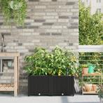 vidaXL Tuinplanten 1 pc Basketweave met opslag Zwart 80 x 40, Verzenden, Nieuw, Metaal, Minder dan 60 cm
