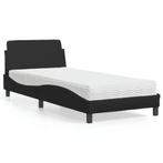 vidaXL Bed met matras Dover kunstleer zwart 90x190 cm, Huis en Inrichting, Overige materialen, 90 cm, Eenpersoons, Verzenden