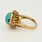 Ring - 18 karaat Geel goud Turquoise, Sieraden, Tassen en Uiterlijk, Ringen, Nieuw