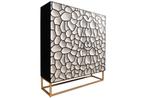 Massief houten highboard VULCANO 120cm wit zwart mangohout, Huis en Inrichting, Kasten | Dressoirs, Ophalen of Verzenden, Nieuw