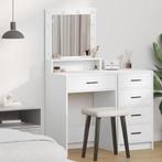 vidaXL Kaptafel met lade met plank Wit 50 x 41 x 135 cm, Verzenden, Nieuw