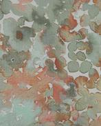 Rib Tricot/Jersey Aquarel Bloemen Licht Mint, Nieuw, Groen