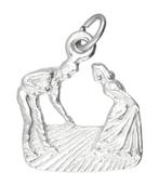 Zilveren Danspaar vragend ketting hanger, Verzenden, Nieuw