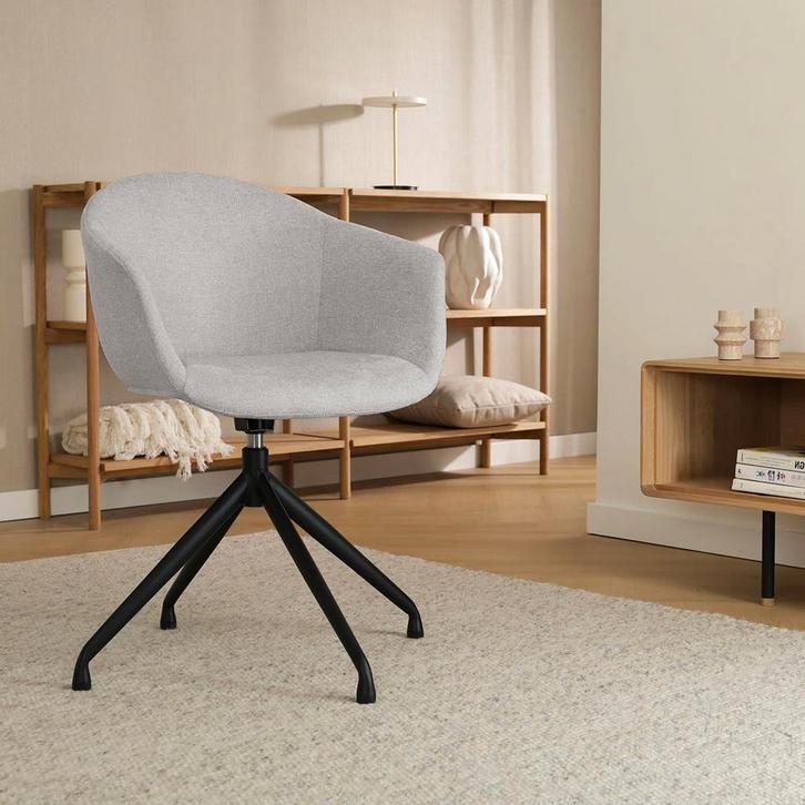 Nolon Nola eetkamerstoel | Kuipstoel | Draaibaar | Voorraad, Huis en Inrichting, Stoelen, Eén, Grijs, Nieuw, Stof, Verzenden