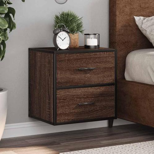 vidaXL Nachtkastjes 2st wandgemonteerd 40x31x39,5cm bruin, Huis en Inrichting, Slaapkamer | Nachtkastjes, Nieuw, Hout, Verzenden