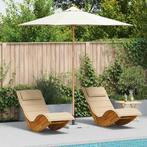 vidaXL Tuinparasol Crème Wit Ø 270 x 260 cm Bamboe, Tuin en Terras, Parasols, Verzenden, Nieuw, 2 tot 3 meter