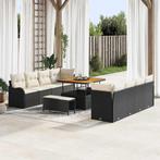 vidaXL Tuin Sofa Set 11 pcs Zwart poly rattan, Verzenden, Nieuw