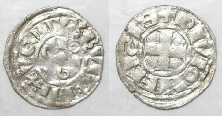 1305 1315 France Bourgogne Hugues V 1305 1315 Denier R/ D..., Postzegels en Munten, Munten | Europa | Niet-Euromunten, Verzenden