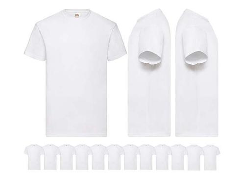 12 Witte Fruit of the Loom Heren T-shirts - Ronde hals-L, Kleding | Heren, Overhemden, Nieuw, Verzenden