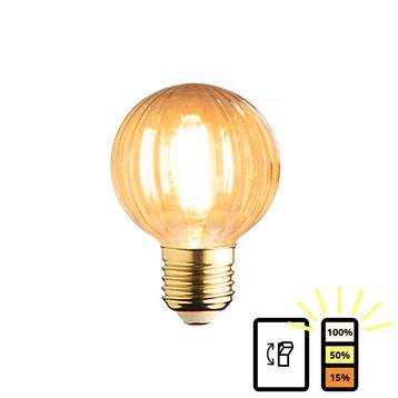 LED lamp geribbeld glas E27 | 3-staps dimbaar | 4 watt | 200 beschikbaar voor biedingen