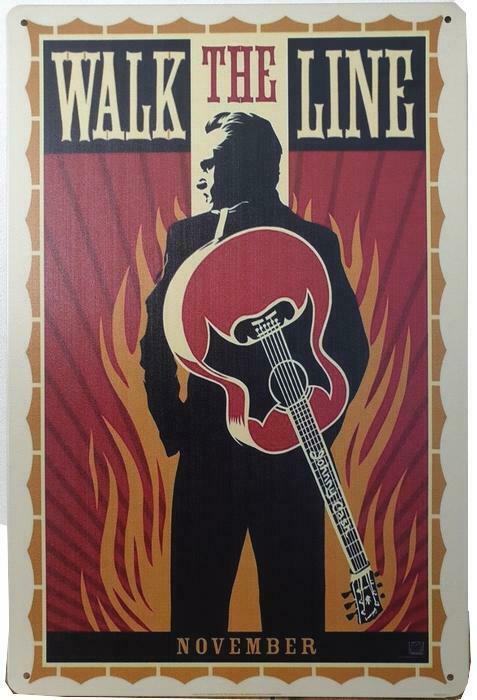 Johnny Cash walk the line reclamebord, Verzamelen, Merken en Reclamevoorwerpen, Nieuw, Verzenden