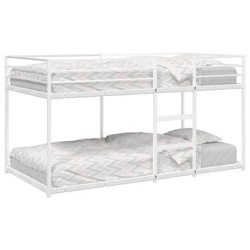 vidaXL Stapelbed zonder matras 107x203 cm staal wit, Huis en Inrichting, Slaapkamer | Bedden, Wit, Nieuw, Metaal, Verzenden