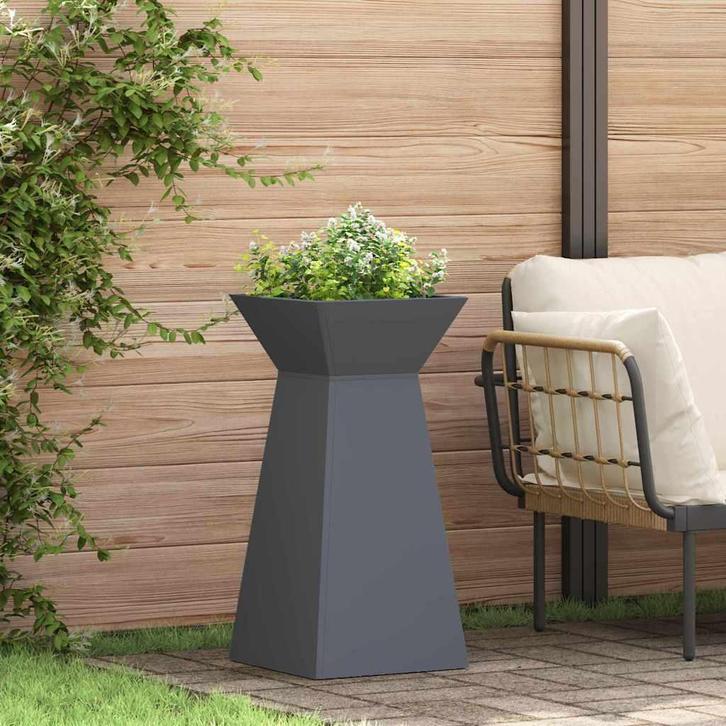 vidaXL Pilaar Plantenbak 2 pcs Antraciet 35 x 35 x 73 cm, Tuin en Terras, Bloembakken en Plantenbakken, Minder dan 60 cm, Nieuw