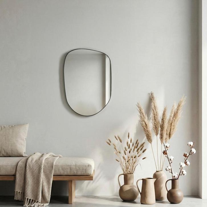 *WOONWINKEL* Asymmetrische Spiegel 40x55 Cm, Huis en Inrichting, Woonaccessoires | Spiegels, Nieuw, Verzenden