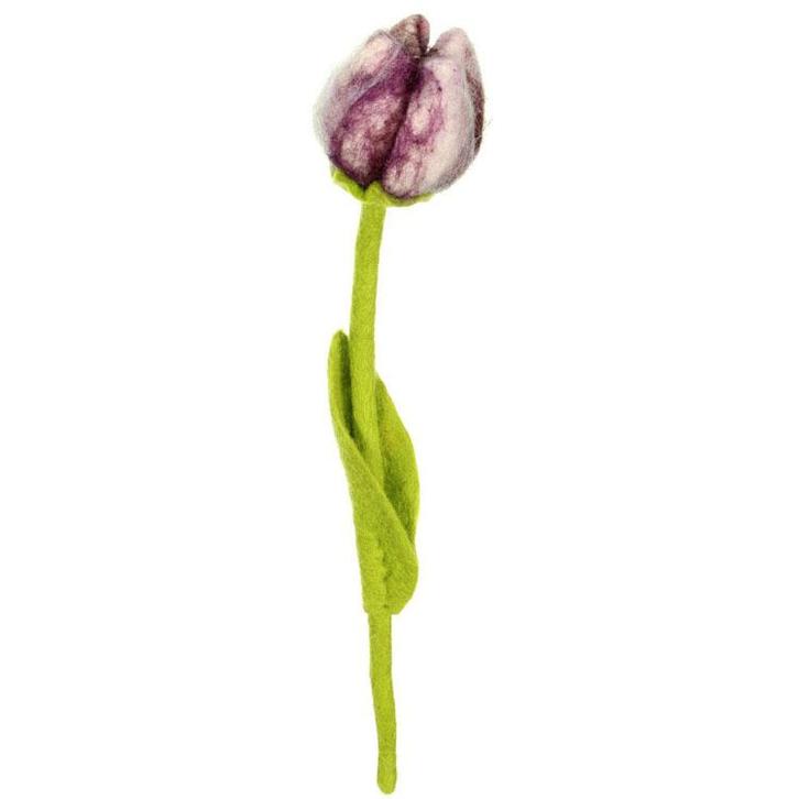 Vilt Bloem - Tulp Pipa Paars/Wit - 40cm - Fairtrade Homede, Kinderen en Baby's, Kinderkamer | Inrichting en Decoratie, Nieuw, Ophalen of Verzenden