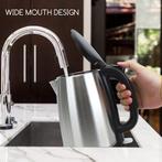 Waterkoker - RVS - Elektrisch - 1.7L - 2200W - Zwart •, Huis en Inrichting, Verzenden, Nieuw