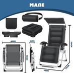 Tuinstoel - Ligstoel - Verstelbaar - Opvouwbaar - Zwart - KE, Tuin en Terras, Verzenden, Zo goed als nieuw