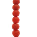 Bloedkoraal kralen collier met gouden slot; Antiek | 38 cm, Sieraden, Tassen en Uiterlijk, Kettingen, Gebruikt, Overige kleuren