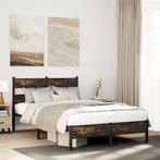 vidaXL Bedframe met hoofdbord zonder matras sonoma eiken, Bruin, Verzenden, Nieuw, 190 cm of minder