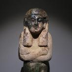 Oud-Egyptisch Faience Shabti, 13 cm H. Nieuwe Rijk, Dynastie