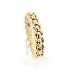 Gouden Bismarck schakel armband | 19 cm (veiligheidketting), Sieraden, Tassen en Uiterlijk, Armbanden, Ophalen of Verzenden, Gebruikt