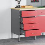 vidaXL Werkbank Rood en Grijs 50 x 55 x 85 cm Engineered, Doe-het-zelf en Verbouw, Werkbanken, Verzenden, Nieuw