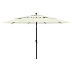 vidaXL Parasol 3-laags met aluminium paal 3,5 m zandkleurig, Tuin en Terras, Parasols, Verzenden, Nieuw