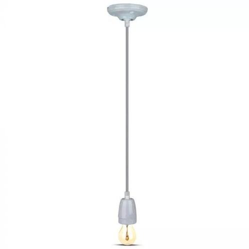 Retro porseleinen lamp - GRIJS - E27 fitting - pendel, Huis en Inrichting, Lampen | Losse lampen, Ophalen of Verzenden
