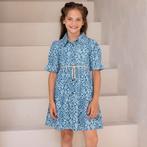 Jurkje puffy (denim ikat), Kinderen en Baby's, Kinderkleding | Maat 128, Nieuw, Meisje, Like Flo, Jurk of Rok