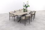 4 Seasons Allora / Prado keramische deens ovale tuinset, Verzenden, Nieuw, Rvs, Tuinset
