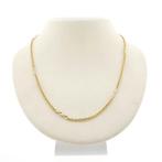 Bicolor fantasie/anker schakel ketting | 45,5 cm, Sieraden, Tassen en Uiterlijk, Kettingen, Ophalen of Verzenden, Gebruikt, Overige kleuren
