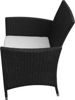 vidaXL - Tuinstoelen - 2 - st - poly - rattan - zwart, Caravans en Kamperen, Ophalen of Verzenden, Nieuw