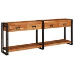 vidaXL Wandtafels 2 pcs Bruin 200 x 33 x 75 cm Massief, Verzenden, Vierkant, Nieuw, 75 cm of meer
