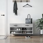 vidaXL Schoenenbank 102x35x55 cm bewerkt hout betongrijs, Verzenden, Nieuw