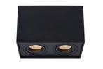 Lucide BOX - Plafondspot 2xGU10 Zwart Kantelbaar, Verzenden, Nieuw, Trendy verlichting