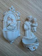 Beeld, Wijwatervat Heilige Antonius + Jezus en Maria en, Antiek en Kunst