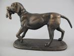 Figuur - Hunting dog with pheasant - 23 cm - Metaal, Antiek en Kunst