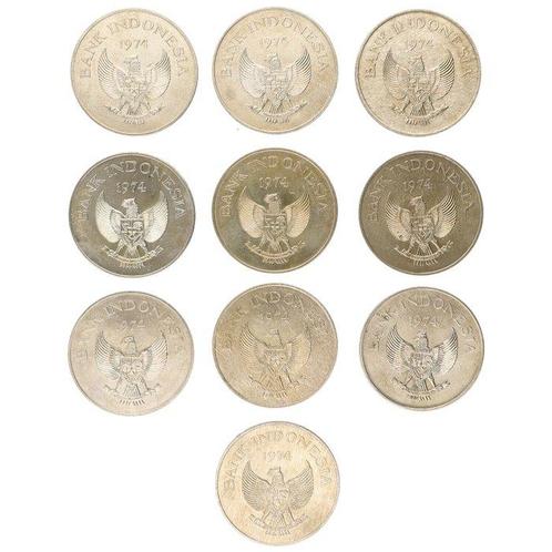 Indonesië. 2000 Rupiah 1974 - Javaanse Tijger (10 stuks), Postzegels en Munten, Munten | Europa | Niet-Euromunten