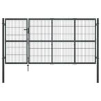 vidaXL Poort met palen 350x120 cm staal antraciet, Tuin en Terras, Verzenden, Nieuw
