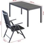 2dekans | Casaria Tuinset 7-delig antraciet aluminium met, Tuin en Terras, Ophalen of Verzenden, Zo goed als nieuw