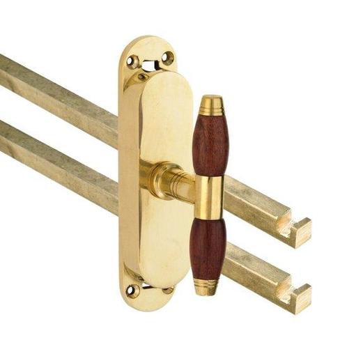 Kruk-espagnolet Bonton Bubinga Messing Ongelakt Inclusief 2, Doe-het-zelf en Verbouw, Hang- en Sluitwerk, Nieuw, Ophalen of Verzenden