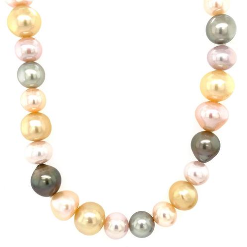 Gouden schoeffel parel collier 18 krt, Sieraden, Tassen en Uiterlijk, Kettingen, Nieuw, Ophalen of Verzenden