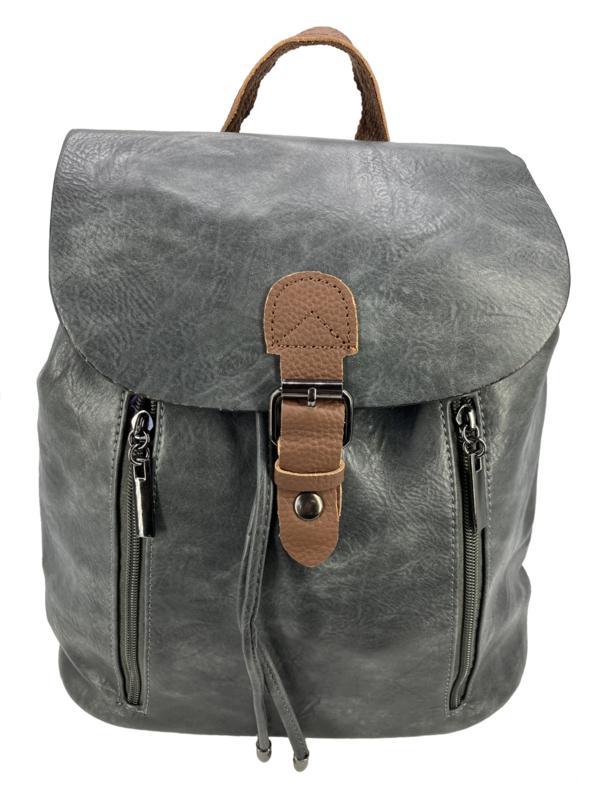 Antraciet leren rugzak Flores Lederwaren, Sieraden, Tassen en Uiterlijk, Tassen | Schoudertassen, Nieuw, Verzenden