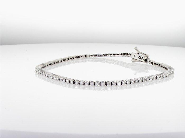Tennis armband - 18 karaat Witgoud - 1.30ct. tw. Diamant, Sieraden, Tassen en Uiterlijk, Antieke sieraden